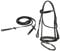 Start Diamond Trense Pferd mit Zügel, Zaumzeug für Pferde, englisch kombiniertes Reithalfter, 19mm Gurtzügel, Trensenzaum Leder für Pony, Vollblut und Warmblut (Cob, Schwarz)