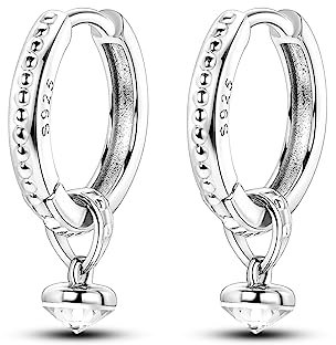 Hapour Creolen aus 925er-Sterlingsilber für Damen – Tropfenohrringe Schmuck hypoallergene Silber-Ohrhänger für Frauen und Mädchen (Huggie-Creolen-Herz-Ohrringe)