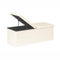 Bonlife Folding Storage Ottoman Bench with Flipping Lid, Entryway Bench with Padded Seat,White Faux Leather Ottoman for Bedroom,110x38x38cm