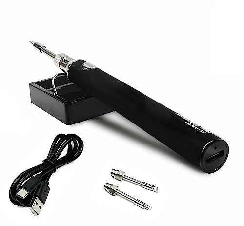 Kit de soldador inalámbrico – Soldador USB portátil con kit de soldadura recargable de 1000 mAh para electrónica, reparación de electrodomésticos, bricolaje