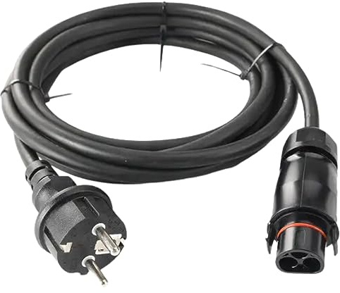 DEYE LY01 auf Schuko - Balkonkraftwerk Kabel AC Kabel mit Deye Ly01 Buchse auf Schuko Stecker(IP54) Verlängerung Adapter geeignet für Mikrowechselrichter 10 Meter