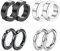4 Paare Piercing Clip Ohrringe für Männer Frauen,Edelstahl Ohrringe Herren,Non Piercing Ohrringe Set Schwarz Silberton,Creolen Edelstahl ohne Loch Fake Ohrstecker Ohrclips Klappcreolen,2 Stile