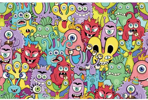 MISITU 100 Teile Puzzle für Erwachsene/100 Teile Kinderpuzzle für Kinder ab 6 Jahren Niedlich Monster Puzzles