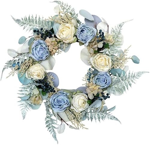 CekoCk Girlande, Weihnachtskranz, Heimdekoration, Seidenblumenkranz, Rose, künstliche Blumen, Kränze, Tür, perfekte Girlande, künstliche Hochzeitsdekoration, Heim-Party-Dekoration, schön