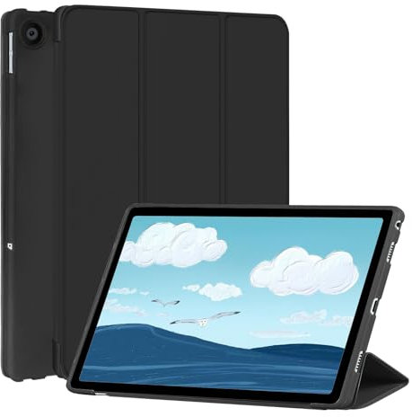 FANSONG Case for Lenovo Tab M10 Plus (3rd Gen) 2022, Tablet Cover for Lenovo M10 Plus 10.6 inch TB-125F TB-128F TPU with Auto Wake/Sleep Magnetic Closure Smart Cover Trifold Stand Lightweight (Black)