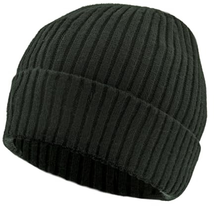 Glovii Beheizte Mütze mit verstecktem Netzschalter, Set mit wiederaufladbarem Li-Polymer Akku schwarz, Schwarz , 4-8