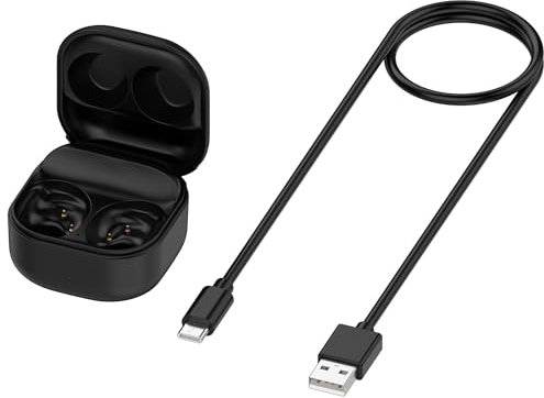Levigo Earphones Charging Compartment Compatible with Samsung Galaxy Buds FE(SM-R400), Earbuds Storage Charging Case with Charging Cable, Black