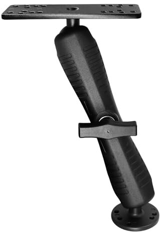 WINDFRD Aluminum Fish Finder Mount with 1.5 / C Size Ball, Heavy Duty 9.1 Long Arm Depth Finder Mount for Boat, High Salt Water Resistant, Compatible with Garmin, Lowrance and More