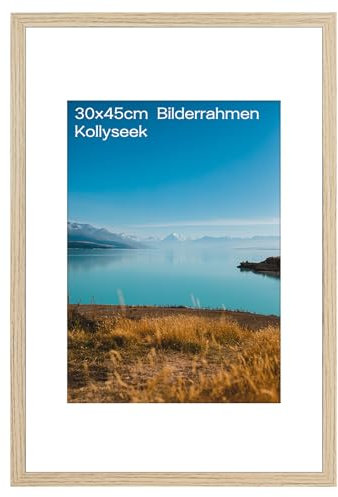 Kollyseek Cadre Photo 30x45 cm en MDF et Bois de Verre Acrylique - Cadre Photo Bois pour Accrocher et Mettre en Place - Salon