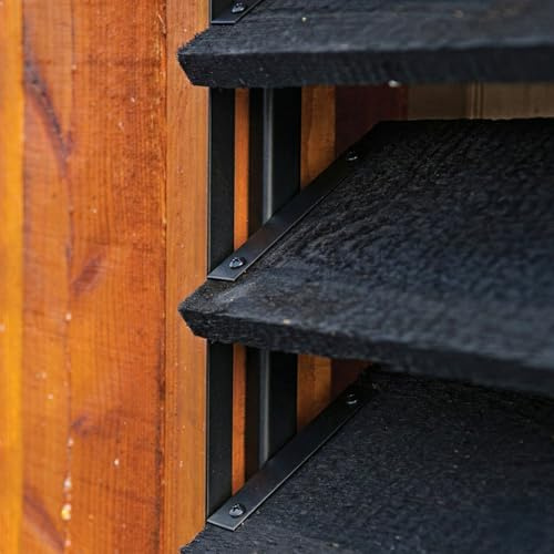 Wovar Flex Fence Edelstahlschienen drehbare Lamellen Schwarz 165 cm - Pro Set 2 Stück