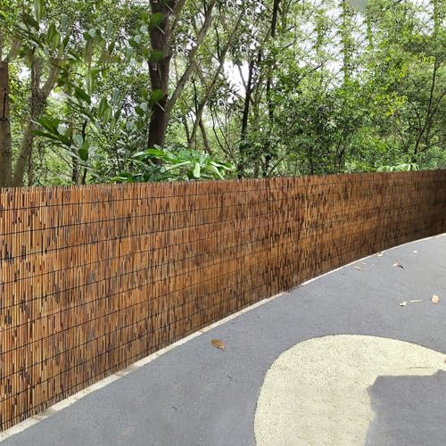 MMleYN Clôture en Bambou Tissage Artisanal Pur Clôtures Décoratives Clôture De Roseau 1.2m De Haut X 5m De Long Canisse Bambou Roseau pour L'intimité du Jardin (Color : Carbonization Color, Size : 9