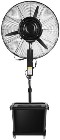 Generic Ventilador de piso industrial comercial, ventilador de nebulización oscilante para exteriores con tanque de agua, ventilador de pulverización de altura ajustable para patios traseros