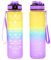 GHKLNY Botella de agua motivacional de 32 onzas con marcador de tiempo, botellas de agua con tiempos para beber y popote con correa de transporte, perfecta para gimnasio, gimnasio, al aire libre, sin