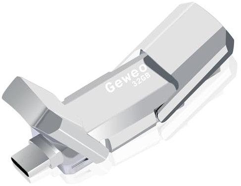 Chiavetta USB Tipo C 32 GB, 2 in 1 Type C Pennetta USB 32 giga USB C Metallo Pen Drive 32GB USB C Flash Drive 32GB per TV, auto, smartphone, PC, laptop, Chromebook, MacBook Pro (Argento)