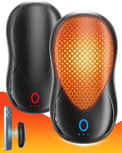 ELFEYE Hand Warmers Rechargeable 2 Pack Magnetic, 10000mAh Electric Hand Warmers, Smart Chips 20Hrs Long Safe Pocket Heater for Christmas, Black, Portable, Reusable, Camping Accessories