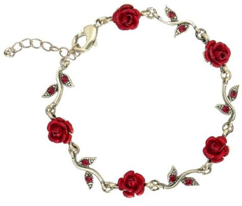 COLLBATH Bracelet à breloques en forme de rose élégant pour femme