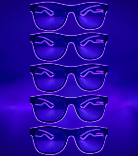 NIWWIN LED Lunettes de fête, lunettes LED cyberpunk, lunettes néon à fil flexible, pour discothèques, Noël, fêtes, cadeaux, costumes d'Halloween, cosplay. (5, Violet)