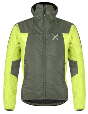 MONTURA Skisky 2.0, Giacca isolante da Uomo, adatta per escursionismo, alpinismo e arrampicata (IT, Testo, L, Regular, Regular, Verde Salvia/Verde Lime)