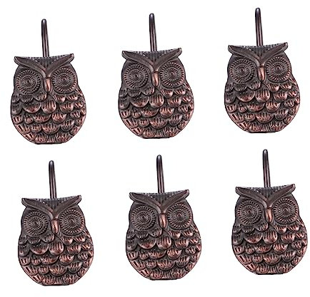 Cabilock 12stücke Zinklegierung Bad Vorhang Haken Eulenform Bügel Kreative Haken Hängen Für Zuhause Und Dusche Vorhang