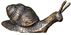 Generisch Bronze-Skulptur Schnecke | mini | gerade | 7x2,5x3cm | Tierfigur aus Bronze handgefertigt