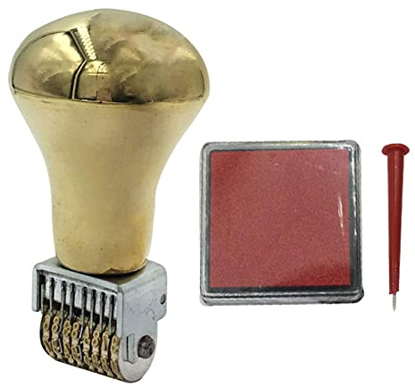 Vintage Roller Datum Stempel mit Stempelkissen Rollrad für Dokumentenplaner