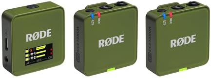 RØDE Wireless GO (Gen 3) – Kompakter kabelloser Mikrofon – Kristallklarer Klang, 32-Bit Float Aufnahme, automatische Pegelregelung, für Telefone, Kameras und Computer (Moosgrün)