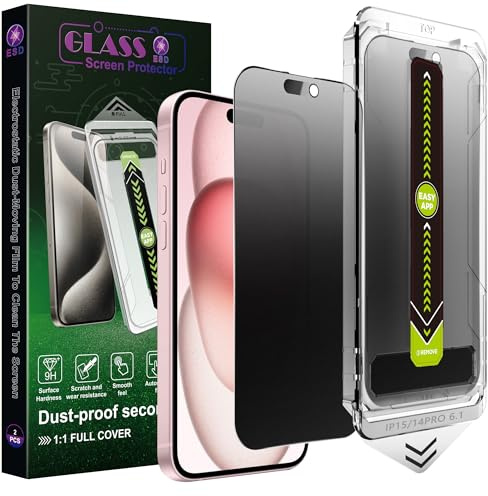 SY SHANGYAN 2 Stück Mattes Blickschutz Schutzglas Matt Sichtschutz Privacy für iPhone 14 Pro/15/16,9H Gehärtetes Glas,Mit automatischer Staubentfernung,Kratzfest,Blasenfrei,Einfache Installation