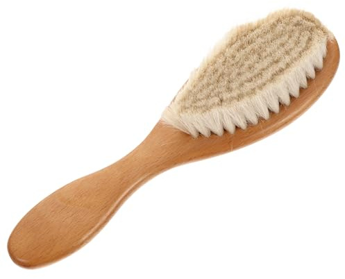 DECHOUS Children Hair Brush for Newborns and Toddlers with Ergonomic Wooden Handle and Soft Wool Bristles, Gentle Detangling and Scalp Massage Tool for Bath and Hair Care