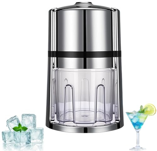 Tragbarer Eiszerkleinerer Handheld Eiscrusher Manuell Ice Crusher | Crushed Eismaschine mit Edelstahlklinge für Cocktails Margaritas Slushies, Kunststoff und Edelstahl