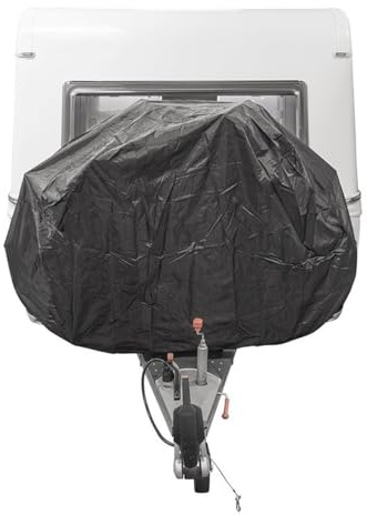 Multibros Fahrradschutzhülle XL für 2 Fahrräder – Premium Deichsel-Abdeckung für Wohnwagen & Reisemobil – Wetterfeste Fahrradgarage aus Nylon inkl. Tunnelzug & Tasche – Schutz vor Regen, Frost, Staub