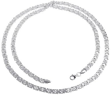 Königskette, flach 4,6mm Breite | Halskette echt 925 Silber | Länge wählbar von 40cm - 100cm (50)