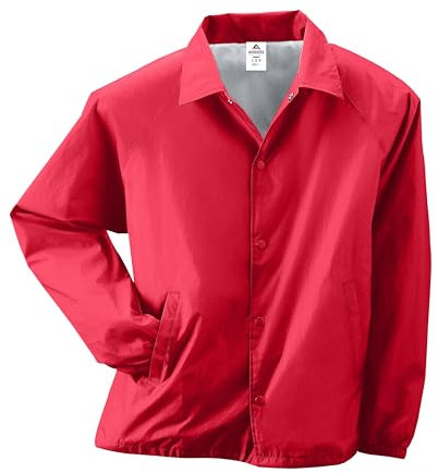 Augusta Sportswear Herren Nylon Coach's Jacke/Lined, Rot/Ausflug, einfarbig (Getaway Solids), L