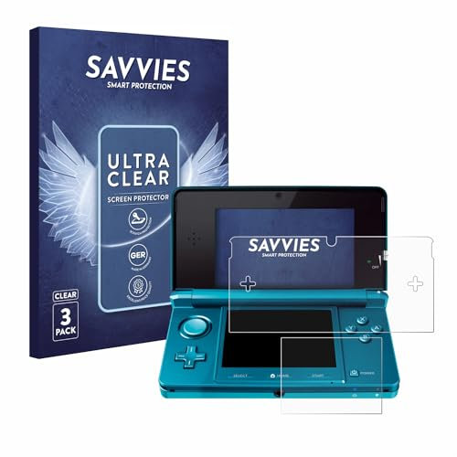 savvies Protection Ecran pour Nintendo 3DS (6 Pièces) - Film Protection Ultra Clair
