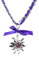 Trachtenkette Edelweiss mit Satinband Schleife und eleganten Gliedern Halskette für Dirndl und Lederhose (Lila)
