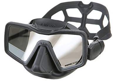 Omer Unisex-Adult Apnoe Einglas Maske, Black Mirror Lenses, Einheitsgröße
