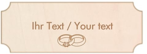 Türschild mit personalisierter Gravur aus Holz - eckiges Holzschild, 125 x 45 mm - Klingelschild, Namensschild mit eigenem Text