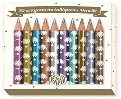 Djeco - 10 mini crayons métalliques chics.
