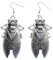 Miniblings Zikaden Ohrringe Küchenschabe Grille Insekten 60mm Schabe Kakerlake - Handmade Modeschmuck I Ohrhänger Ohrschmuck versilbert