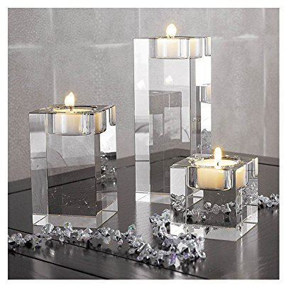 Cosy YcY K9 Cristallo portacandela candelabro portacandele Candele Supporti Migliore Decorazione per Matrimonio Compleanno Festa di Natale Bar 6+8+12CM