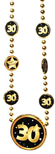 Udo Schmidt GmbH & Co Kette 30 Schwarz/Gold zum 30.Geburtstag Dekoration Party Geschenk Halskette
