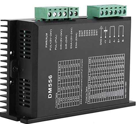 2-Phasen-Schrittmotortreiber, DC24V - 50V Stepper Motor Driver, DM556 42/57 Schrittmotor Fahrer, 1,0-5,6 A, 8 Stufen einstellbar, 0,5 A Auflösung
