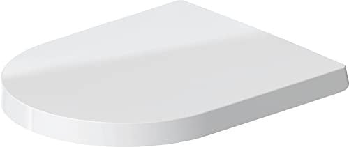 Duravit Toilet seat Me by Starck, Soft Close Toilet seat, Urea thermoset Toilet lid, Toilet Cover with Stainless Steel Hinges, White Satin matt