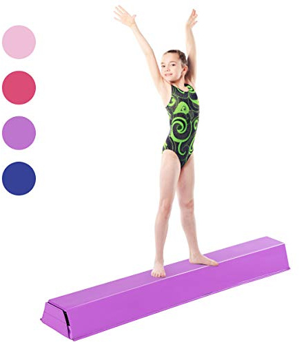 DREAMADE Schwebebalken Gymnastikbalken für Kinder sowie Erwachsene, Training Balance Beam, Turn Balken Turntraining Gerät, PU, 117 cm