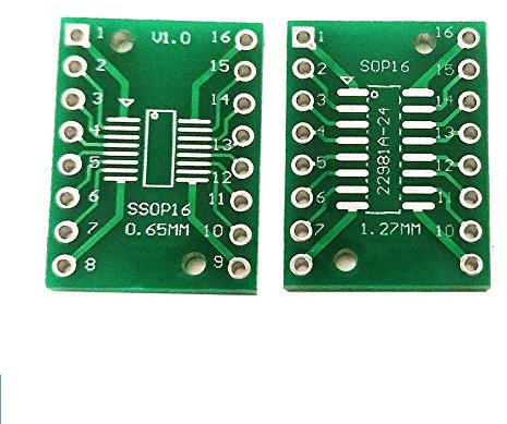 20Stk 21x15.6mm SOP16 SSOP16 TSSOP16 SMD DIP Pinabstand 0.65/1.27mm Adapter Platine Adapterplatte Adapterplatine Lochraster Punktraster Fibreglass FR4 PCB Platine Leiterplatte Circuit Board
