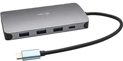 i-tec USB-C 4K Metall Nano Docking Station 1x HDMI 1x VGA 1x GLAN 1x USB-C 3X USB 3.1 1x SD/MicroSD 1x Audio Power Delivery 100W für Windows MacOS Android ChromeOS