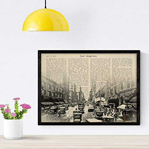Nacnic Poster Los Angeles 5. Drucke und Illustrationen der Welt Städte und berühmte Sehenswürdigkeiten. A4-Format