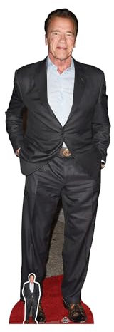 Arnold Schwarzenegger Pappaufsteller in Lebensgröße mit kostenlosem Mini-Ständer Geschenk für Fans, Freunde und Familie