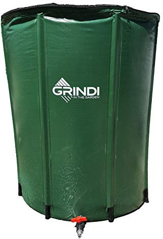 Grindi - Regentonne Faltbar, Rund - 100L/250L/380L/500L - klappbar Regenwassertank Regenwasserfass Wasserspeicher für Gartenbewässerung, mit Überlaufschutz, Hahn, Wassereinlassgitter (500L)