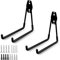 auvstar Steel Garage Storage Utility Hooks,Heavy Duty Wall Mount Durable Tool Holder,Tool Rack Black for Garden and Garage Tools, Organization Power Tools,Ladders,Bulk Items,Ropes (Large,2PCS)