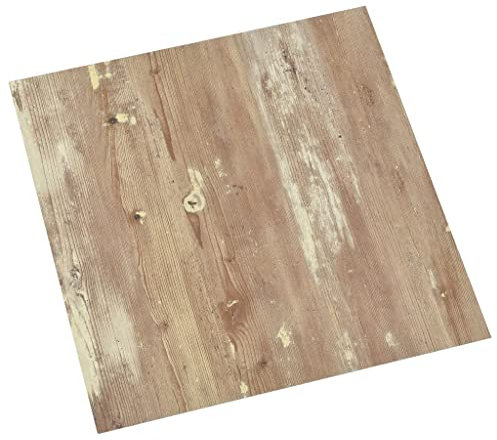 vidaXL 55x PVC-Fliesen Selbstklebend Bodenbelag Vinyl-Fliesen Laminat Dielen Laminatboden Vinylboden Fußboden Fliese Wohnzimmer 5,11m² Braun